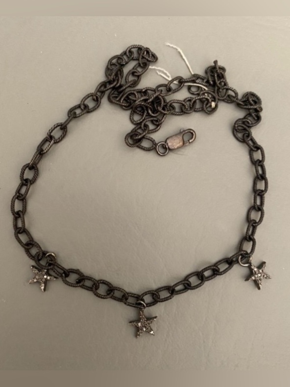 Adornia Gunmetal 925 Diamond Star Necklace
